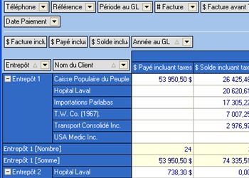 Pivot des donn�es